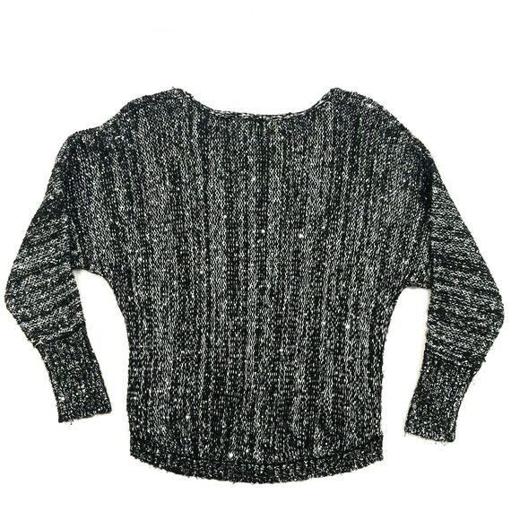 Love‎ Change Womens Sweater Knit Pullover Long Sleeve Pocket Black White Small - Picture 6 of 8